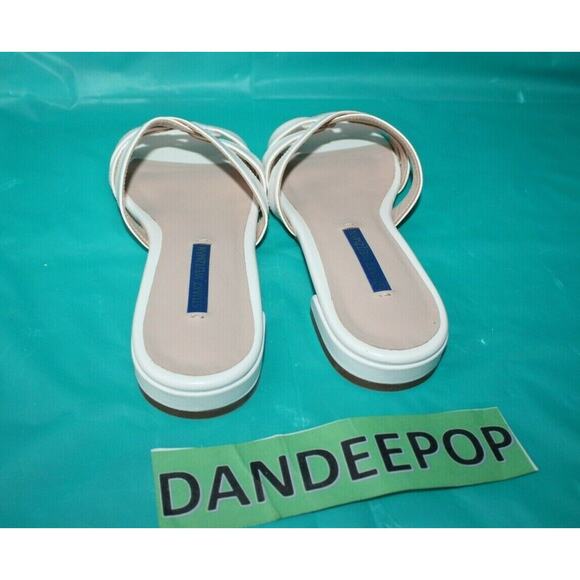 Stuart Weitzman Women's White Cami Sandals Leather Flats Shoes Size 6 CIZW 64218 - Picture 4 of 6